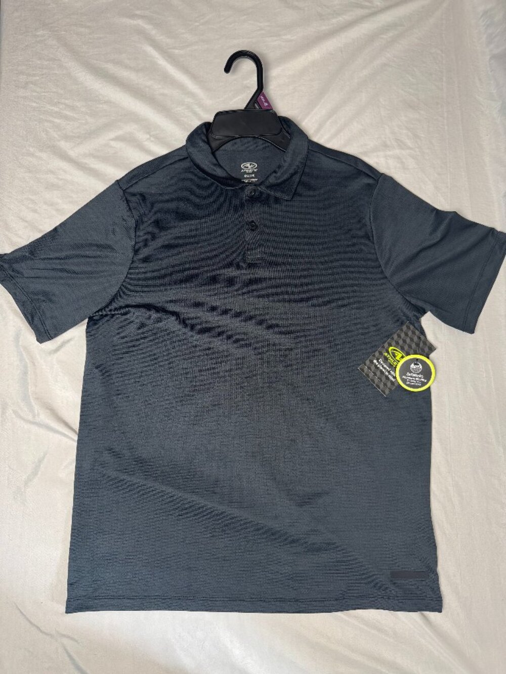 Athletic Works Boys XXL 18 Black DriWorks Performance Polo Shirt NWT